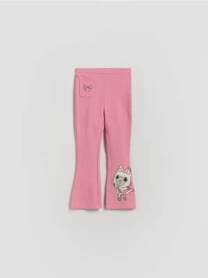 Reserved - Spodnie flare Koci Domek Gabi - różowy
