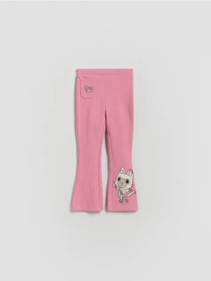 Reserved - Spodnie flare Koci Domek Gabi - różowy