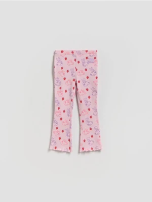 Reserved - Spodnie flare Świnka Peppa - lawendowy