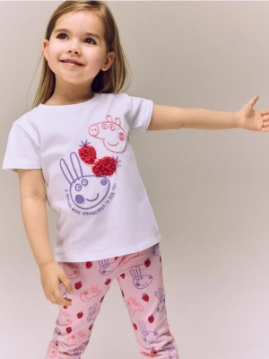 Reserved - Spodnie flare Świnka Peppa - lawendowy