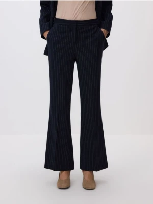 Reserved - Spodnie flare w paski - granatowy