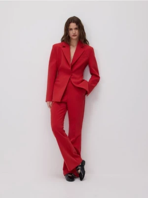 Reserved - Spodnie flare z kantem - czerwony