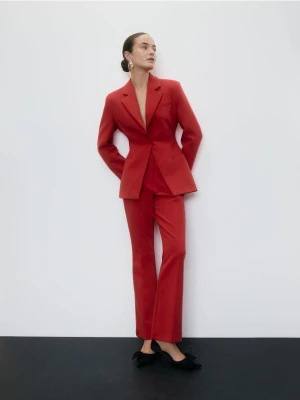 Reserved - Spodnie flare z kantem - czerwony