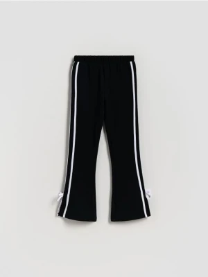 Reserved - Spodnie flare z lampasem - czarny
