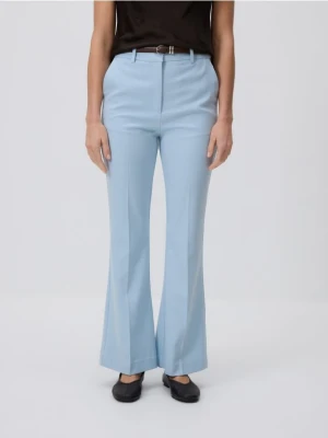 Reserved - Spodnie flare z paskiem - jasnoniebieski