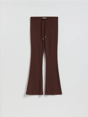 Reserved - Spodnie flare z wiskozą - ciemnobrązowy