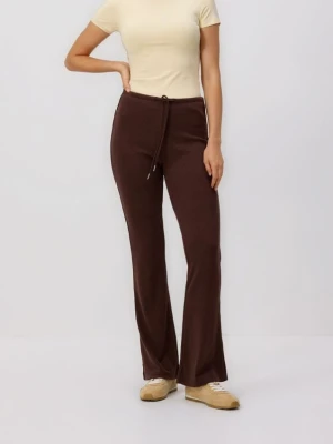 Reserved - Spodnie flare z wiskozą - ciemnobrązowy