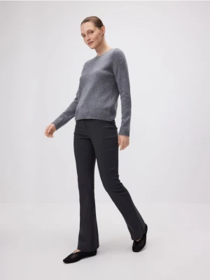 Reserved - Spodnie flare z wiskozą - ciemnoszary