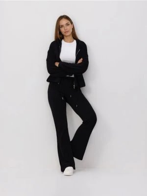 Reserved - Spodnie flare z wiskozą - czarny