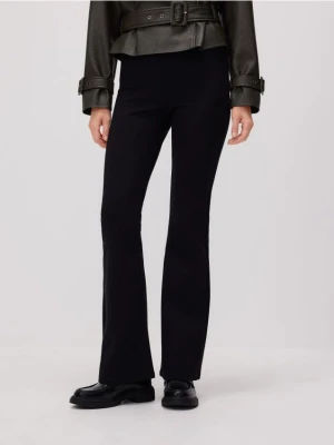 Reserved - Spodnie flare z wiskozą - czarny