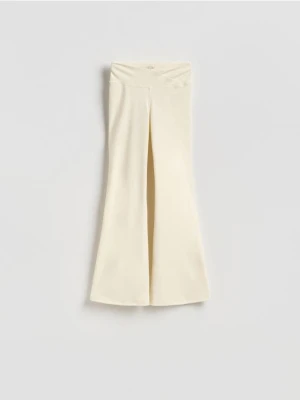 Reserved - Spodnie flare - złamana biel