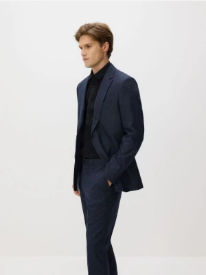Reserved - Spodnie garniturowe slim fit - granatowy