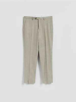 Reserved - Spodnie garniturowe slim fit - oliwkowy