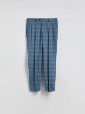 Reserved - Spodnie garniturowe w kratę - granatowy