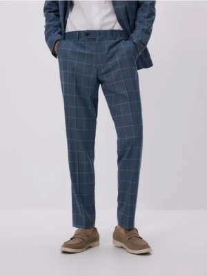 Reserved - Spodnie garniturowe w kratę - granatowy