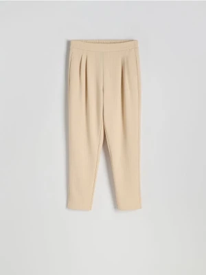 Reserved - Spodnie garniturowe w paski - kremowy