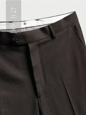 Reserved - Spodnie garniturowe z kantem - ciemnobrązowy