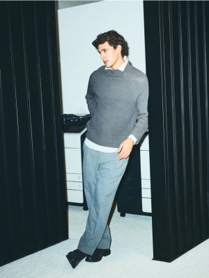 Reserved - Spodnie garniturowe z kantem - ciemnoszary