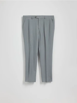 Reserved - Spodnie garniturowe z lnem - jasny zielony