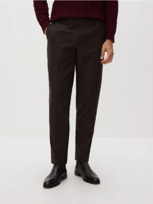Reserved - Spodnie garniturowe z wełną - brązowy