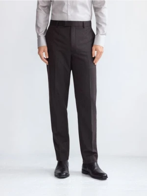 Reserved - Spodnie garniturowe z wełną - brązowy