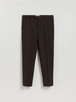 Reserved - Spodnie garniturowe z wełną - brązowy