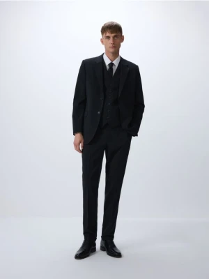Zdjęcie produktu Reserved - Spodnie garniturowe z wełną - czarny