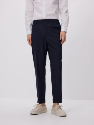 Reserved - Spodnie garniturowe z wiskozą - granatowy