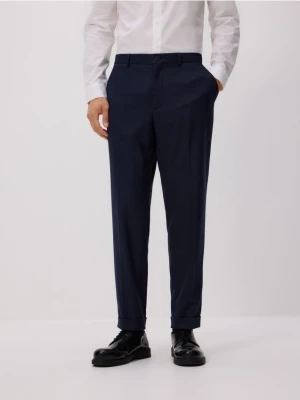 Reserved - Spodnie garniturowe z wiskozą - granatowy