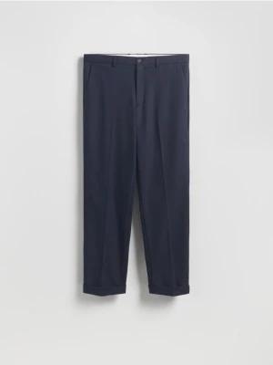 Reserved - Spodnie garniturowe z wiskozą - granatowy