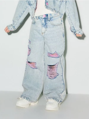 Reserved - Spodnie jeansowe z przetarciami - niebieski