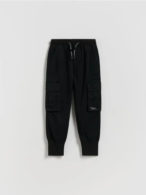 Reserved - Spodnie jogger cargo - czarny