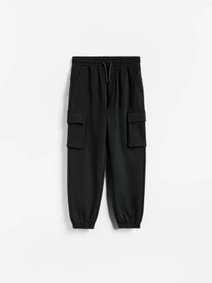 Reserved - Spodnie jogger cargo - czarny