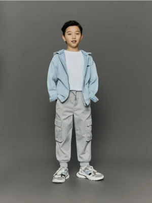 Reserved - Spodnie jogger cargo - jasnoszary