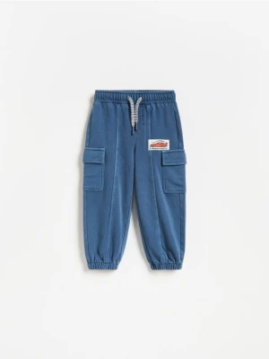 Reserved - Spodnie jogger cargo - niebieski