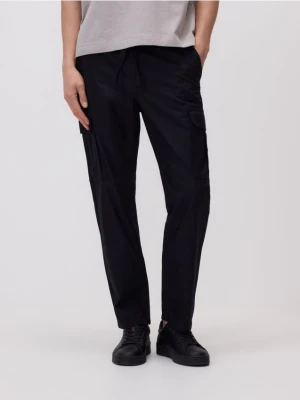Reserved - Spodnie jogger z lnem - czarny