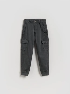 Reserved - Spodnie joggery z łańcuchem - ciemnoszary