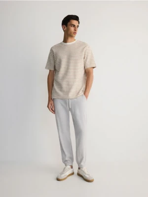 Reserved - Spodnie joggery z lnem - jasnoszary