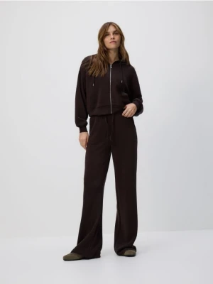 Reserved - Spodnie long leg - ciemnobrązowy