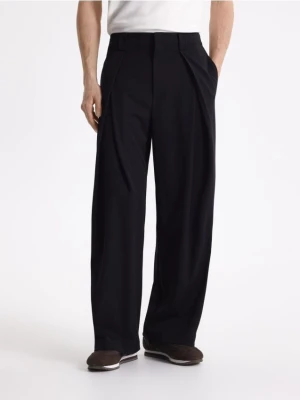 Reserved - Spodnie loose fit - czarny