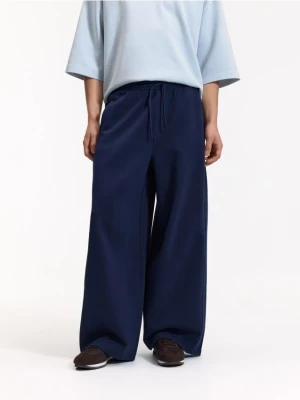Reserved - Spodnie loose fit - granatowy