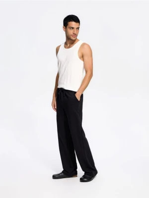 Reserved - Spodnie loose straight - czarny