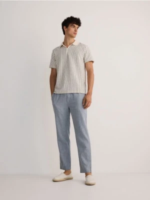 Reserved - Spodnie loose z lnem - jasnoniebieski