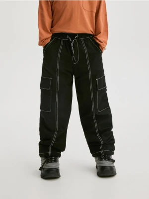 Reserved - Spodnie na polarowej podszewce - czarny