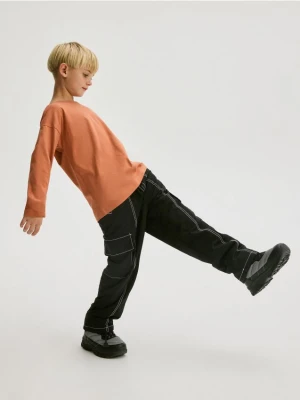 Reserved - Spodnie na polarowej podszewce - czarny