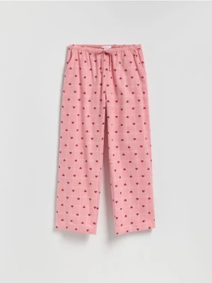 Reserved - Spodnie od piżamy w serca - intensywny róż