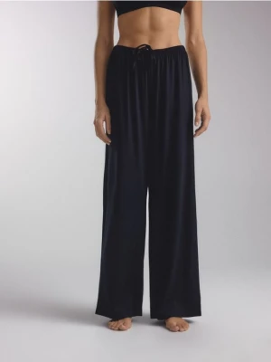 Reserved - Spodnie od piżamy z lnem - czarny
