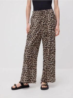Reserved - Spodnie palazzo - brązowy