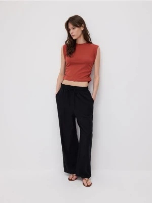 Reserved - Spodnie palazzo - czarny