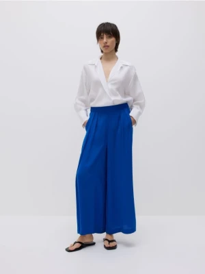 Reserved - Spodnie palazzo - granatowy